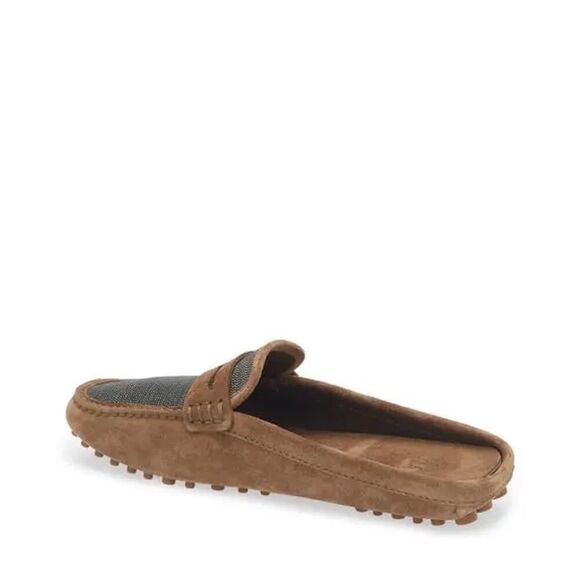Brunello Cucinelli Monili Suede Driving Mules Brown 36 - Picture 4 of 9